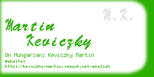 martin keviczky business card